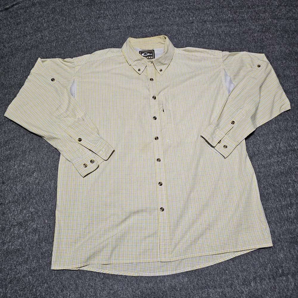Drake Yellow Plaid Check Shirt L